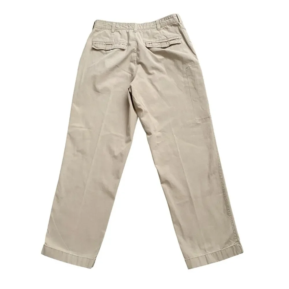 Roundtree & Yorke Cargo Pants Mens 36 Khaki Cotton Chino Outdoor 31